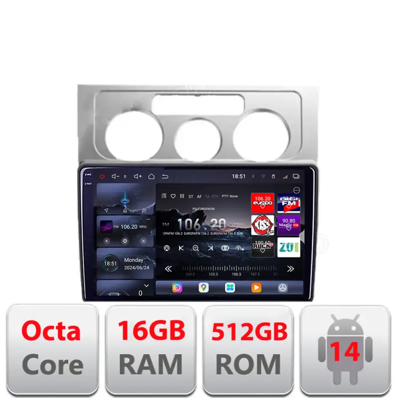 Navigație Android VW Touran 2003-2010 QLED 2K, 16GB RAM, 512GB Cel mai vândut