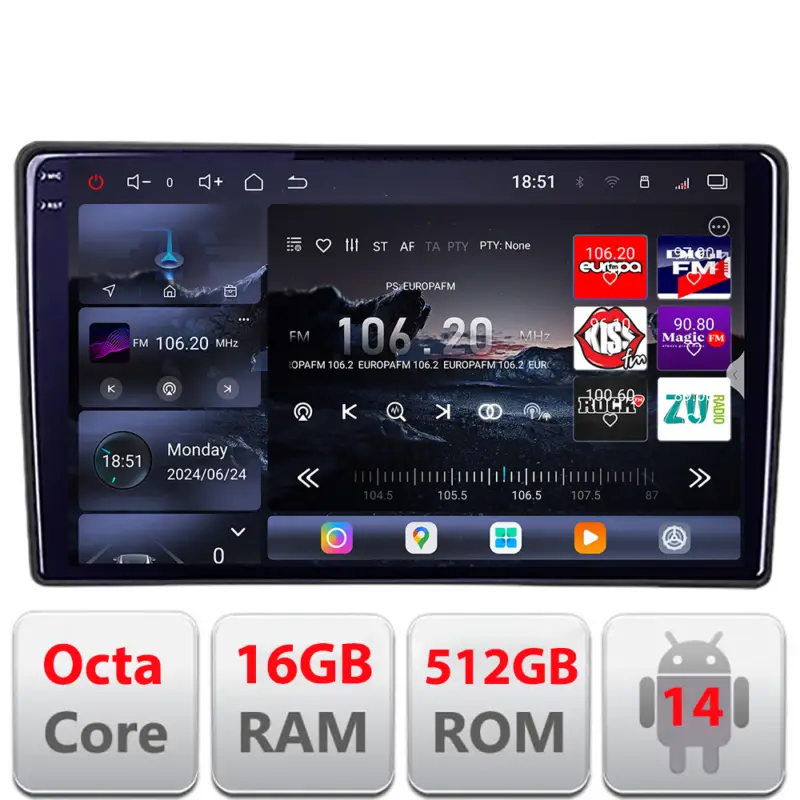 Navigație Toyota Android QLED 2K, 16GB RAM, 512GB, 8 Core, 360 Ofertă exclusivă