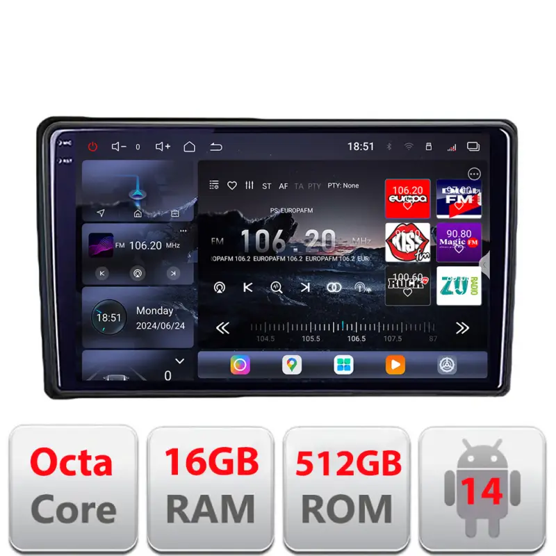 Reduceri Navigație Android Ford Transit Focus Kuga QLED 2K, 16GB RAM, 512GB