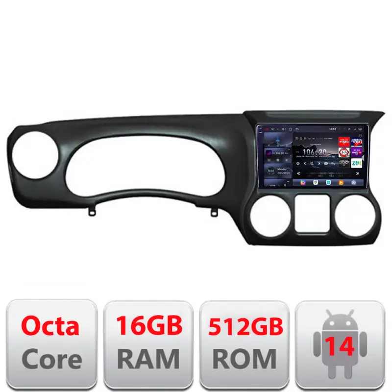 Ofertă specială Navigatie Android Jeep Wrangler 2014-2016 QLED 2K, 16GB RAM, 512GB