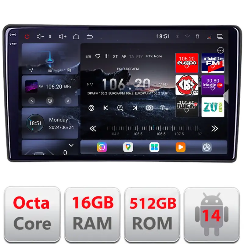 Navigație Android Nissan X-Trail 2004-2007 QLED 2K, 16GB RAM, 512GB Bestseller
