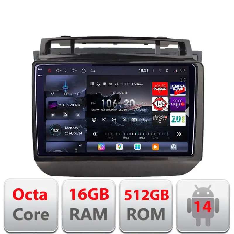 Expediere rapidă Navigație Android VW Touareg 2011-2018 QLED 2K 16GB RAM 512GB