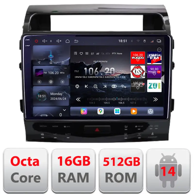 Preț promoțional Navigație Toyota Land Cruiser J150 2010-2018 QLED 2K 16+512GB Android