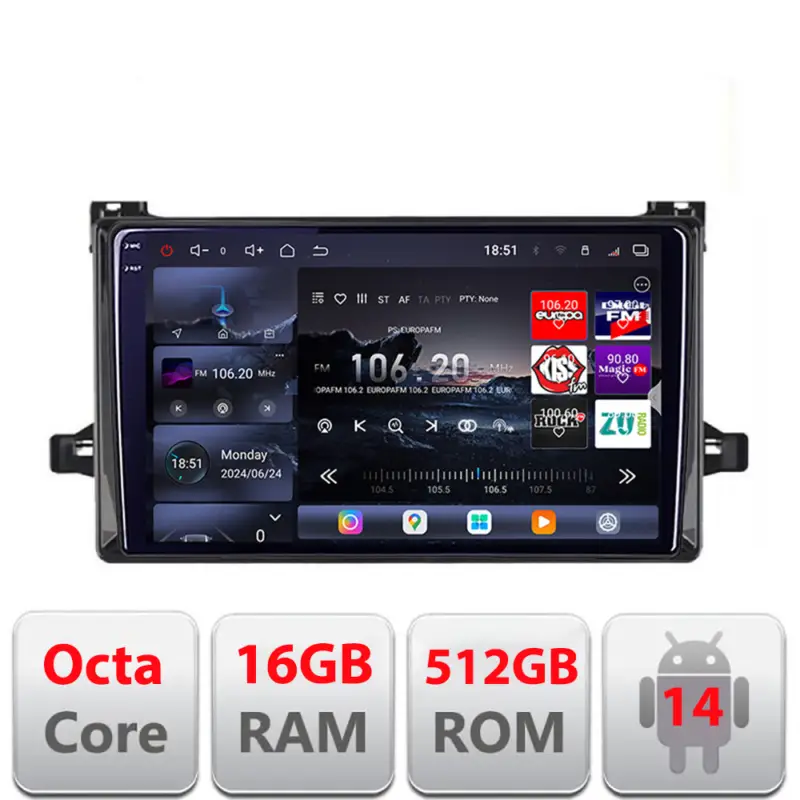 Plată securizată Navigatie Toyota Urbancruiser 2009-2014 Android QLED 2K 16GB+512GB