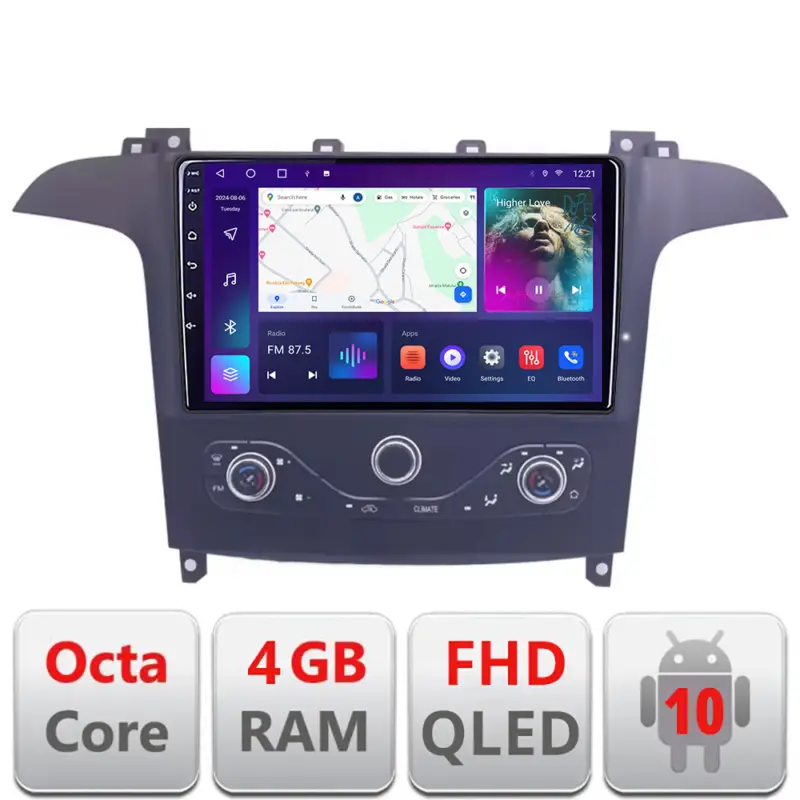 Navigatie Ford S-Max 2006-2014 Android QLED 4GB RAM 64GB CarPlay Ofertă