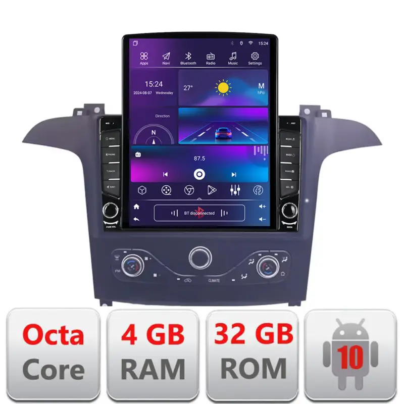 Navigație Android Ford S-Max 2006-2014, ecran vertical 9.7 inch, 4GB+32GB Bestseller