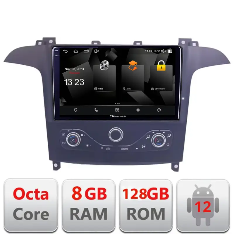 Cel mai bun preț Navigatie Android Ford S-Max 2006-2014 Nakamichi 8GB RAM 128GB CarPlay