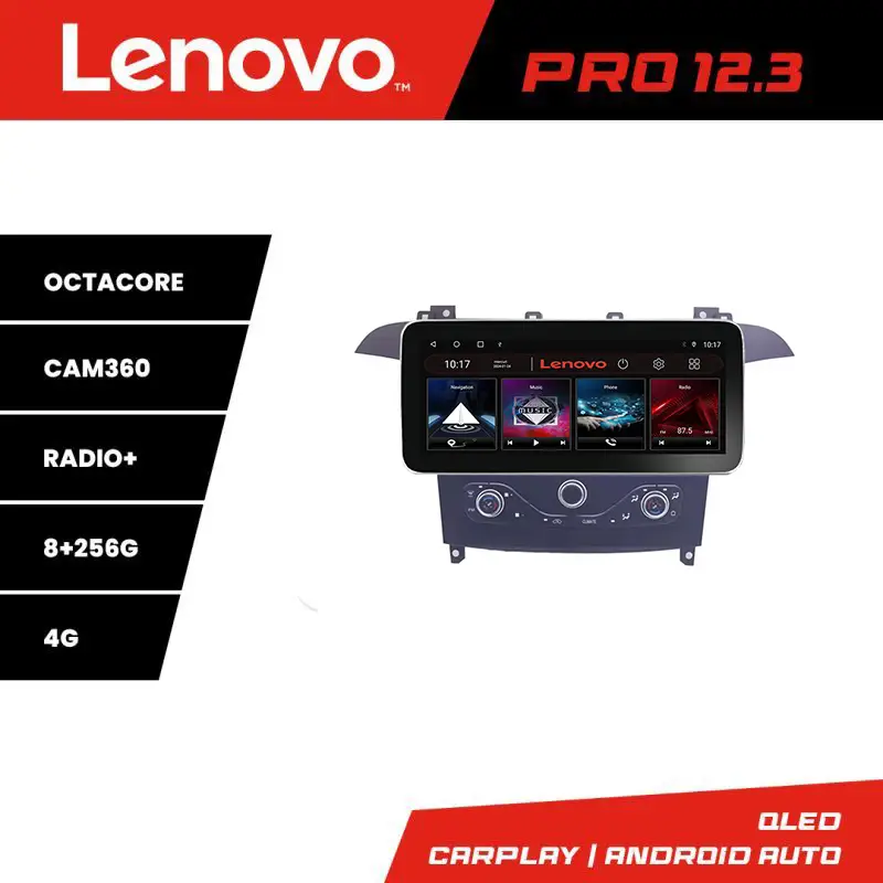 Transport gratuit Navigație Ford S-Max 2006-2014 Lenovo QLED 12.3 inch Octa Core 8+256