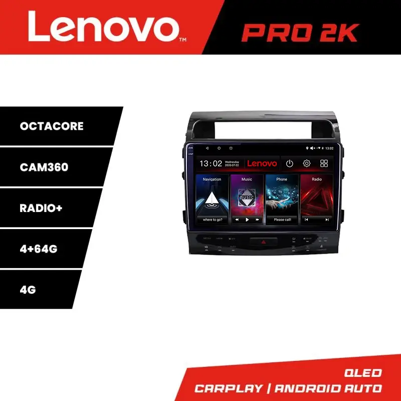 Navigație Toyota Land Cruiser V8 2009-2020 Lenovo QLED 2K 4GB+64GB Reducere extra
