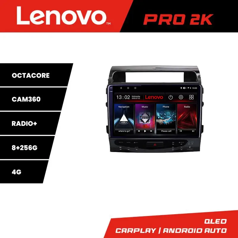 Ofertă limitată Navigație Toyota Land Cruiser V8/L200 2009-2020 Lenovo 2K 8+256GB