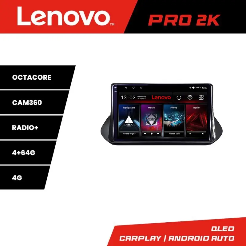 Navigație Nissan X-Trail 2021+ Lenovo QLED 2K Octa Core 4GB+64GB Mai ieftin