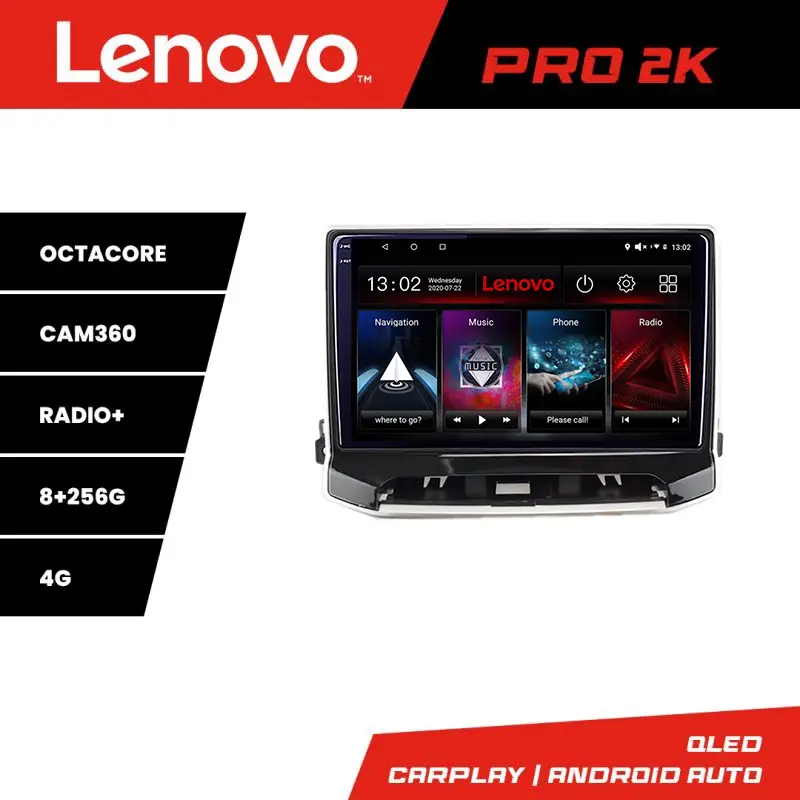Plată securizată Navigație Jeep Compass 2021+ Lenovo QLED 2K Octa Core 8GB+256GB 360