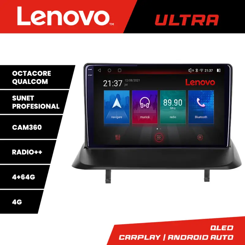 Navigație Android Peugeot 3008 și 5008 QLED 4G 4+64GB CarPlay Premium