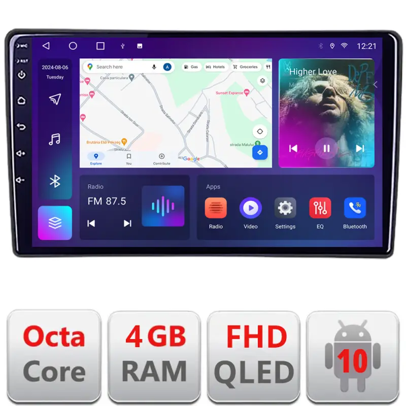 Cumpărături sigure Navigație Android QLED 4GB+64GB pentru Ford Focus, Mondeo, S-Max și Galaxy