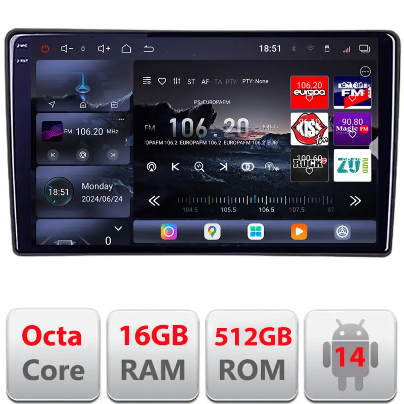 Navigatie Ford Focus, Mondeo, S-Max, Galaxy QLED 2K 16GB+512GB Comandă acum