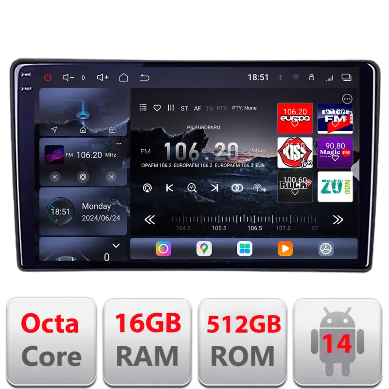 Navigație Android 2K QLED Renault Trafic, Opel Vivaro, Nissan Primastar 16+512GB Reducere de preț