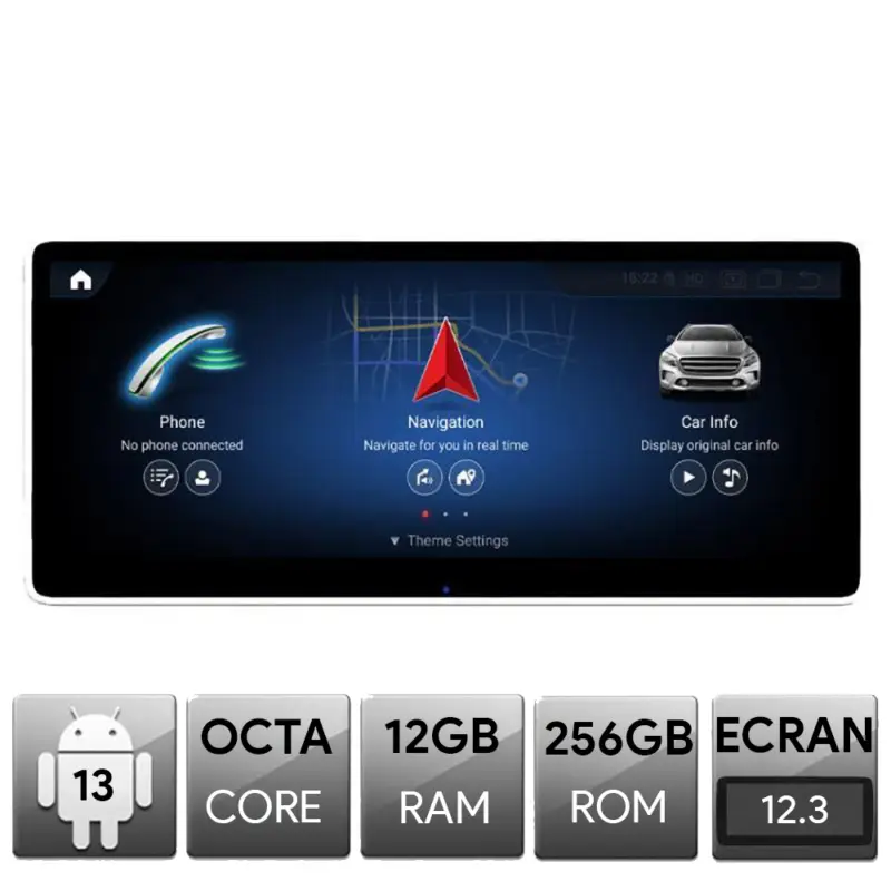 Vezi acum Navigație Android Mercedes C W204 NTG4.5, 12.3 inch QLED, 12GB+256GB