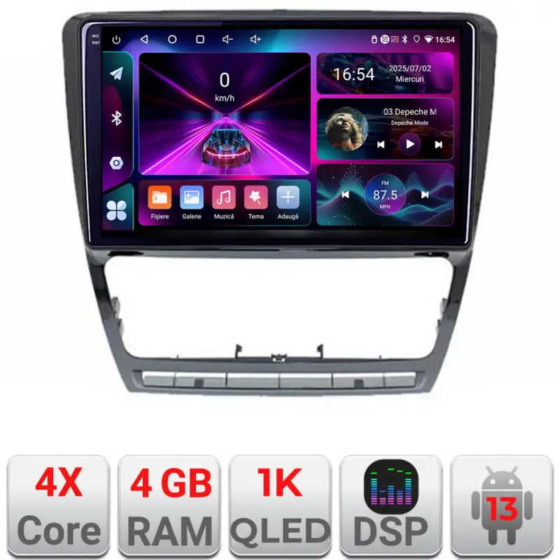 Navigatie Android Skoda Octavia 2 2005-2013, 4GB RAM, 64GB, ecran 1K Discount