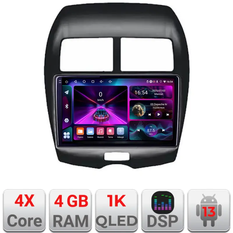 Navigatie dedicata Mitsubishi ASX Android 13, 4GB RAM, 64GB, ecran 1K Preferatul clienților