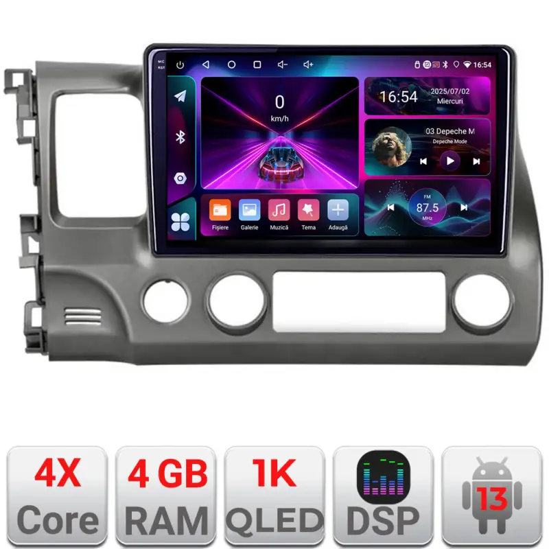 Super ofertă Navigatie Android Honda Civic Sedan 2005-2011, 4GB RAM, 64GB, ecran 1K