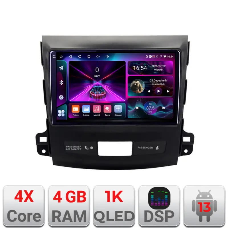 Reducere Navigatie Mitsubishi Outlander 2007-2012 Android 13, 4GB RAM, 64GB, 1K