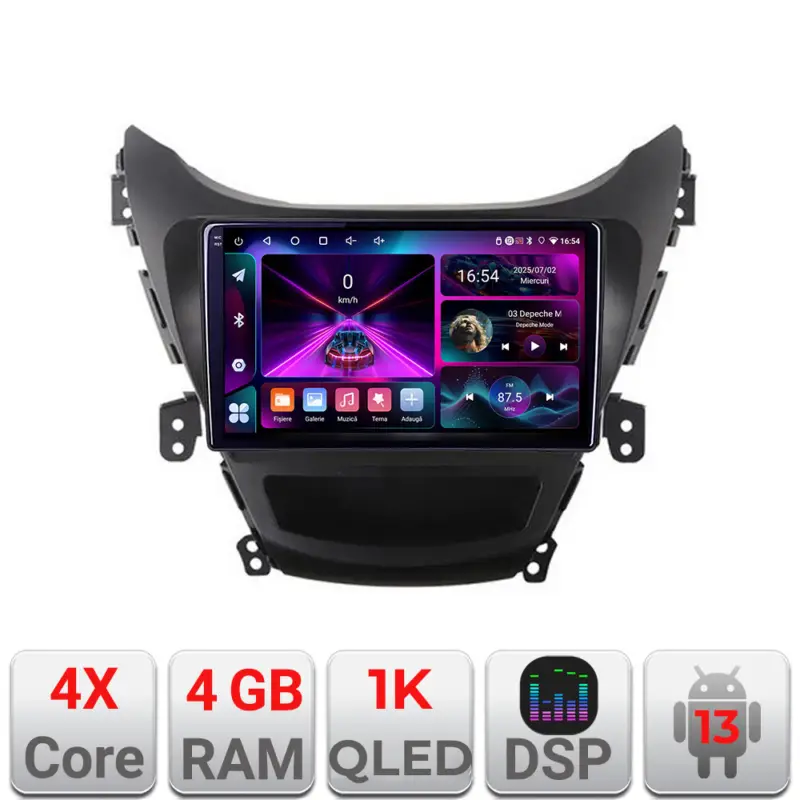 Navigatie Android Hyundai Elantra 2011-2013, 4GB RAM, 64GB, ecran 1K InCell Ultima șansă
