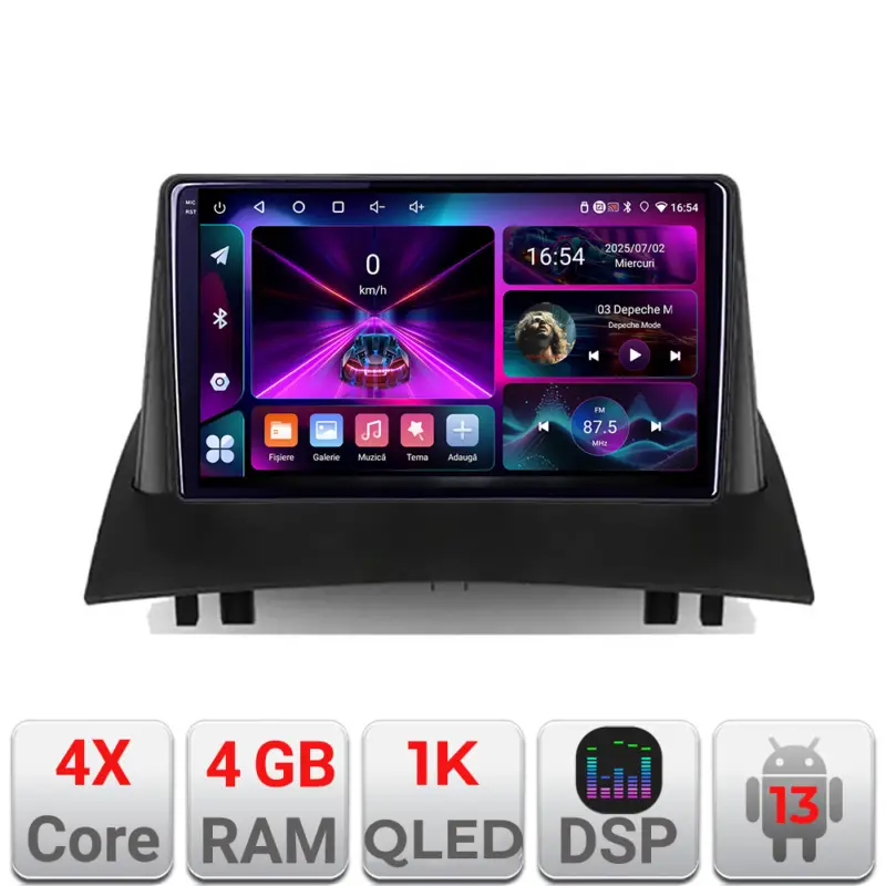 Navigatie Android Renault Megane 2 4GB+64GB ecran 1K InCell Transport gratuit