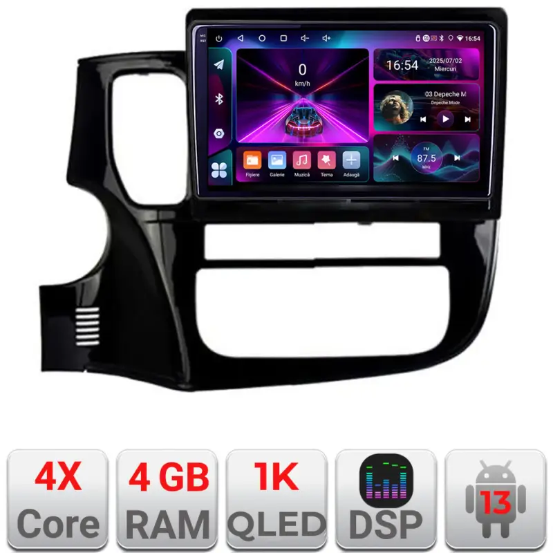 Navigatie Android Mitsubishi Outlander 2013-2019, 4GB RAM, 64GB, ecran 1K Reducere specială