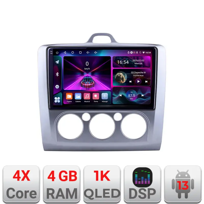 Navigatie Ford Focus 2 pentru clima manuala, Android 13, 4GB RAM, 64GB Cumpără acum