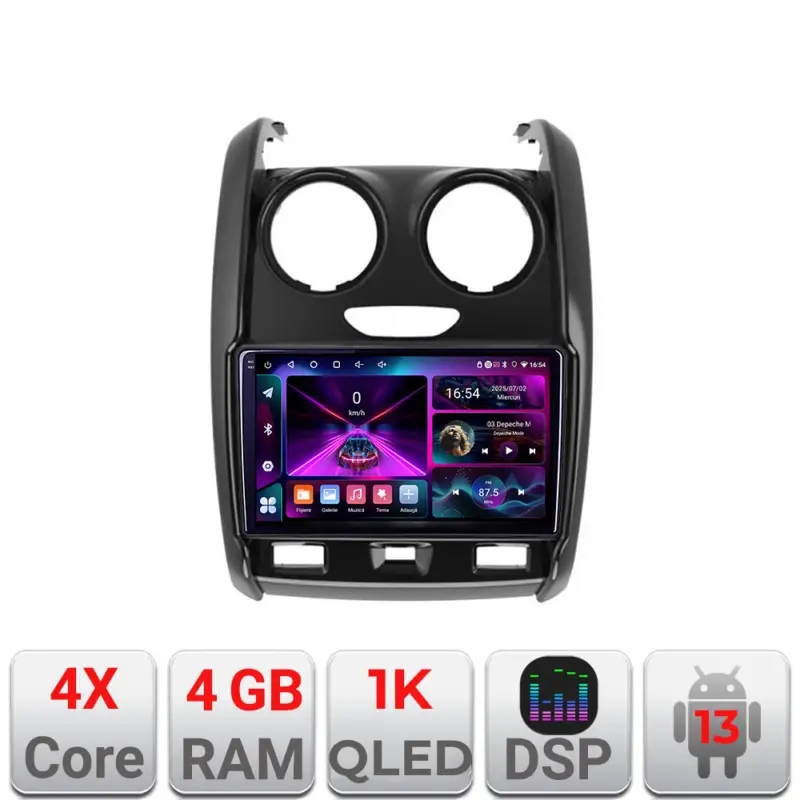 Reducere extra Navigatie Android Dacia Duster 2012-2019, 4GB RAM, 64GB, ecran 1K