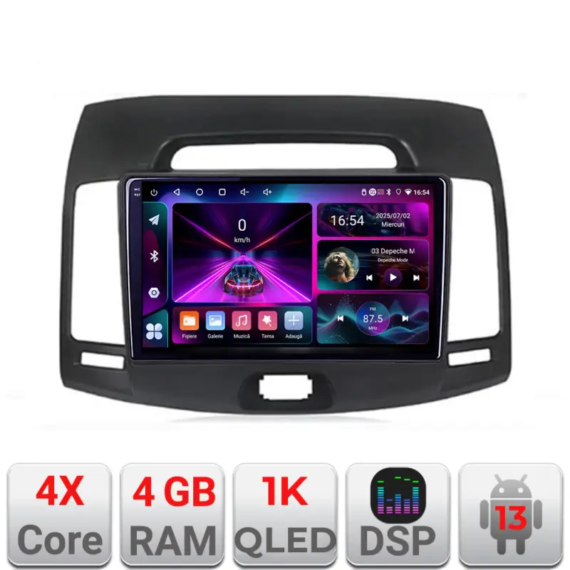 Plată securizată Navigatie Android Hyundai Elantra 2007-2011, 4GB RAM, 64GB, ecran 1K