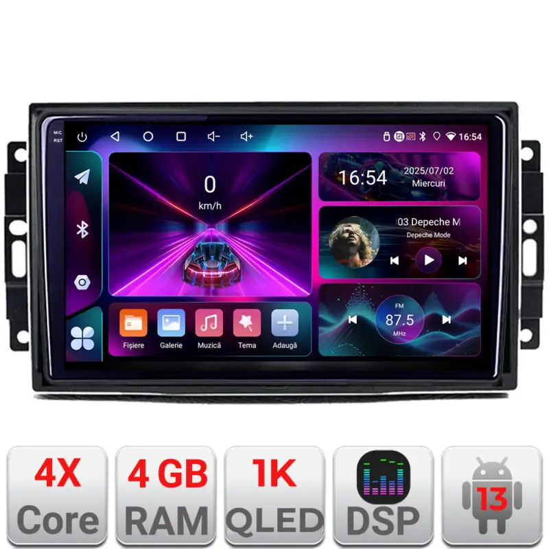 Navigatie Chrysler Jeep Android 13, 4GB RAM, 64GB, ecran InCell 1K Transport gratuit
