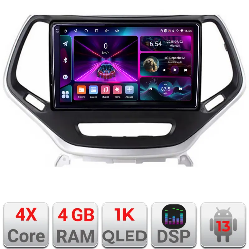 Navigație Android Jeep Cherokee 2014-2019, ecran 1K InCell, 4GB RAM, 64GB Doar azi