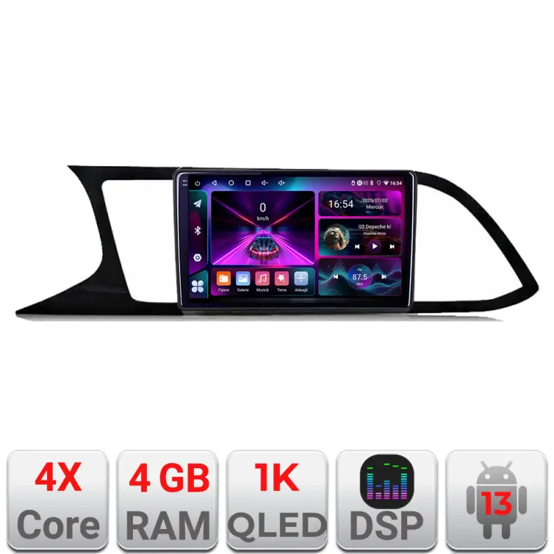 Super ofertă Navigație Seat Leon MIB 4+64GB Android 13 cu ecran InCell 1K