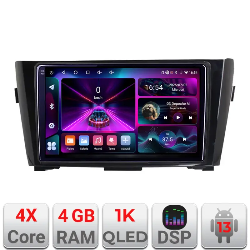 Navigație Nissan Qashqai/X-Trail 2013-2018 Android 13, 4GB RAM, 64GB, 1K Retur ușor