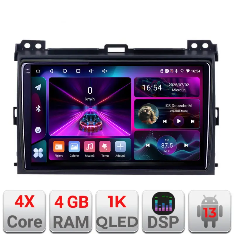Lichidare de stoc Navigație Toyota Prado 2004-2009 Android 13, 4GB RAM, 64GB, InCell