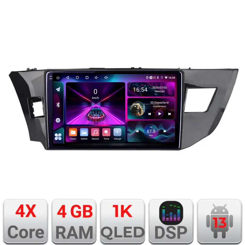 Navigație Toyota Corolla 2013-2017 Android 13, 4GB RAM, 64GB, ecran 1K Nu rata