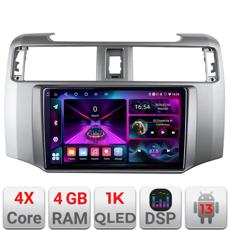 Transport gratuit Navigație Android Toyota 4Runner 2009-2019, GPS, 4GB RAM, 64GB, ecran 1K