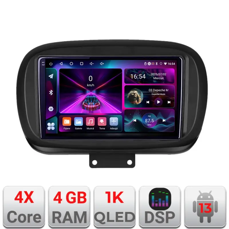 Popular Navigație Fiat 500X 2015+ Android 13, 4GB RAM, 64GB, ecran 1K InCell