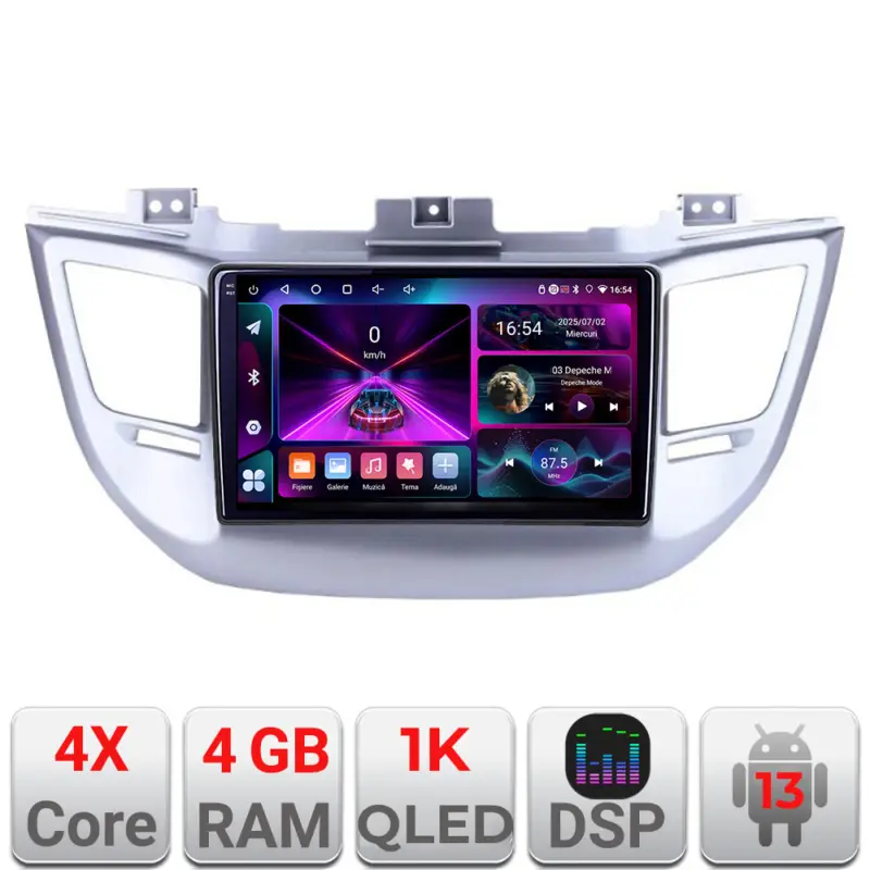 Expediere rapidă Navigatie Android Hyundai Tucson 2015-2019, 4GB RAM, 64GB, ecran 1K