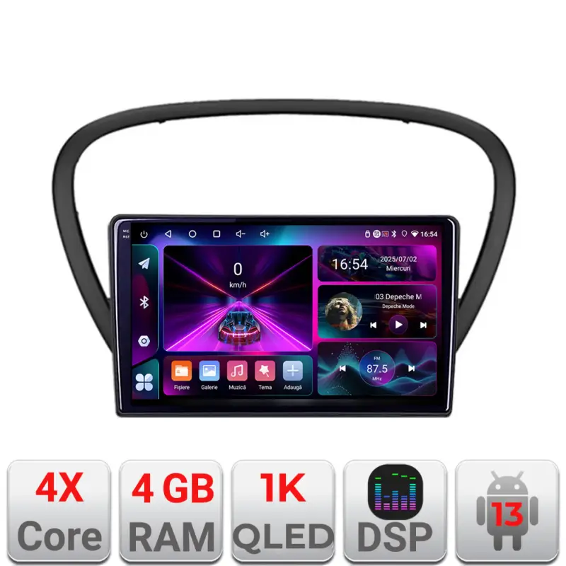 Ofertă de sezon Navigație Android Peugeot 607 cu GPS, ecran QLED 1K InCell, 4GB RAM + 64GB