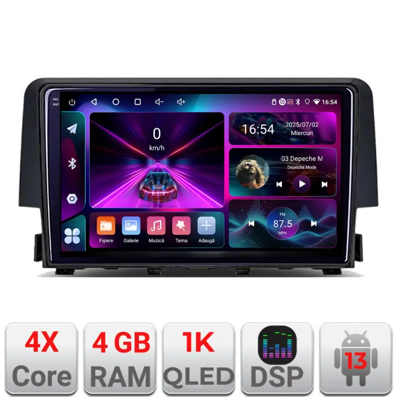 Navigație Android Honda Civic 2016-2020, 4GB RAM, 64GB, ecran InCell 1K Chilipir