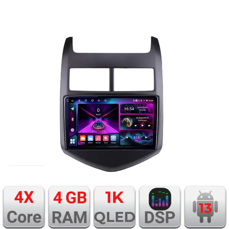 Preferatul clienților Navigatie Android Chevrolet Aveo 2010-2013, 4GB RAM, 64GB, ecran 1K