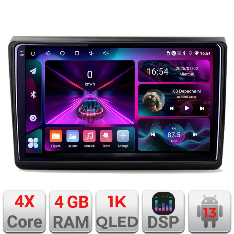 Ofertă de sezon Navigație Android Fiat Bravo 2007-2014, 4GB RAM, 64GB, ecran 1K InCell