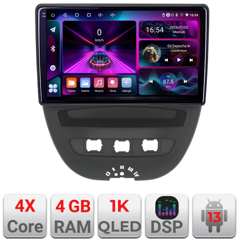 Navigatie Android Citroen C1 Peugeot 107 Toyota Aygo 2005-2014, 4GB RAM, 64GB Ultima șansă