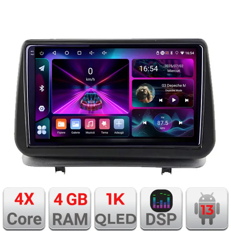 Plată securizată Navigatie Renault Clio 3 2005-2013 Android 13, 4GB RAM, 64GB, ecran 1K