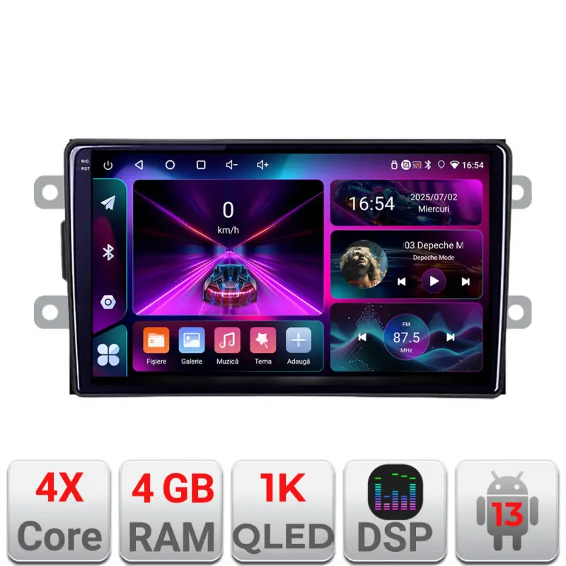 Promoție Navigatie Android Dacia 2012+ 4GB RAM 64GB, ecran 1K InCell
