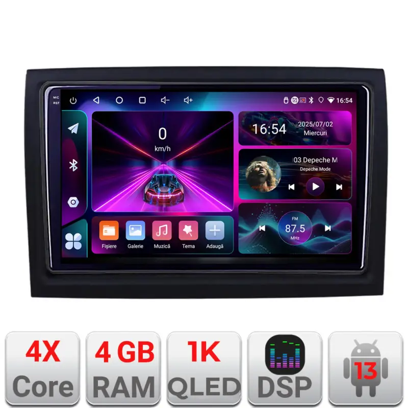 Plată sigură Navigație auto Fiat Ducato, Boxer, Jumper, Movano cu ecran QLED și Android 13