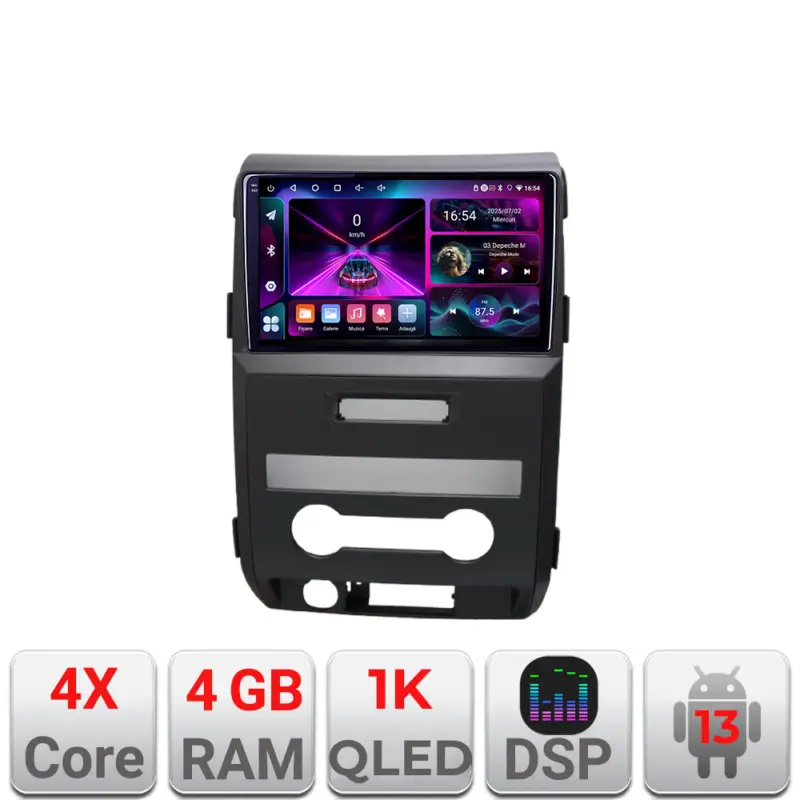 Navigație Android Ford F150 2008-2014, 4GB RAM, 64GB, ecran 1K Livrare rapidă