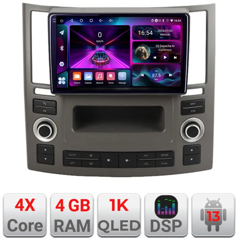 Navigație Android Infiniti FX45 2007-2009, GPS, 4GB RAM, 64GB, ecran InCell 1K Cel mai vândut
